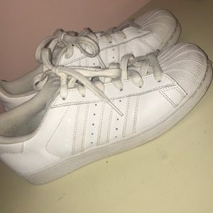 Solid White Adidas Superstars